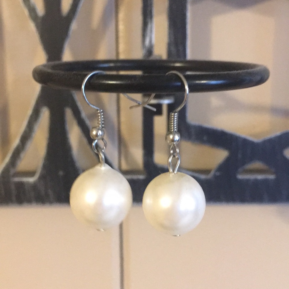 Faux pearl earrings